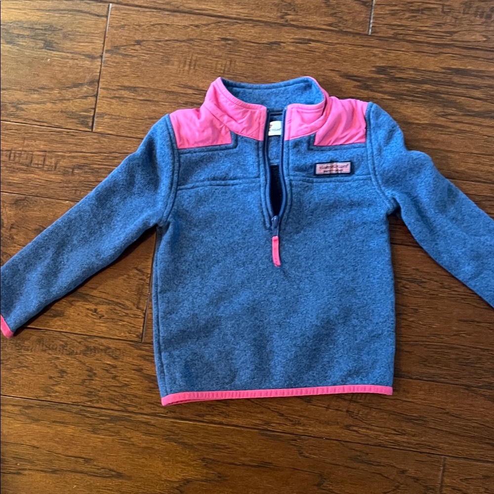 Vineyard Vines Kids Blue and Pink Pullover Top